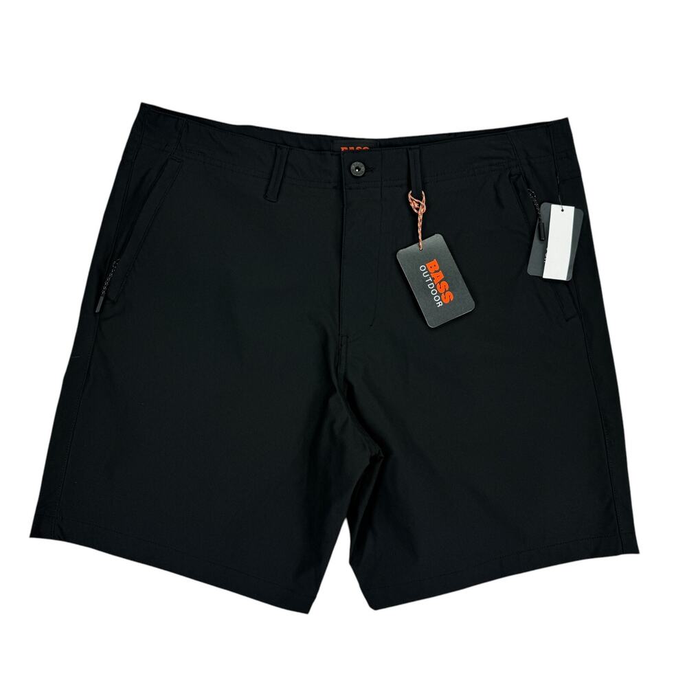 Bass Outdoor Mens Traveler Tech Commuter 8" Shorts Black 36